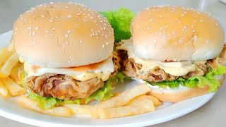 KFC Style Zinger Burger Recipe | Crispy Chicken Burger Recipe