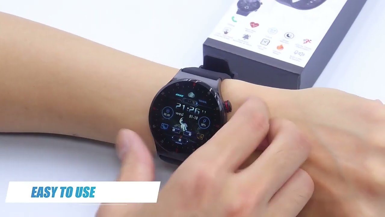 QW33 Round NFC Smartwatch Pedometer Step Counter BT Calling Smart Talking Health Watch