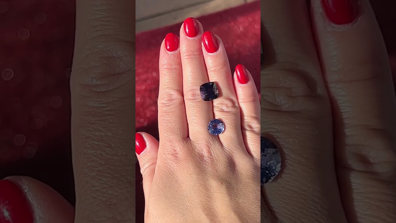 Color Change Sapphire 4.99 cts and Purple Spinel 9.07 cts 