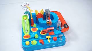 Kidsmate Car Race Track Playset Fun Stem Learning Toy With Buttons, Crane Racing Cars For Kids