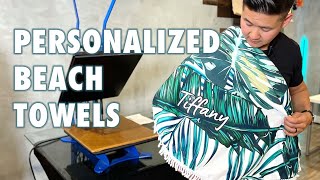 DIY Personalized Name Beach Towels by Applying Direct to Film DTF Heat Transfers