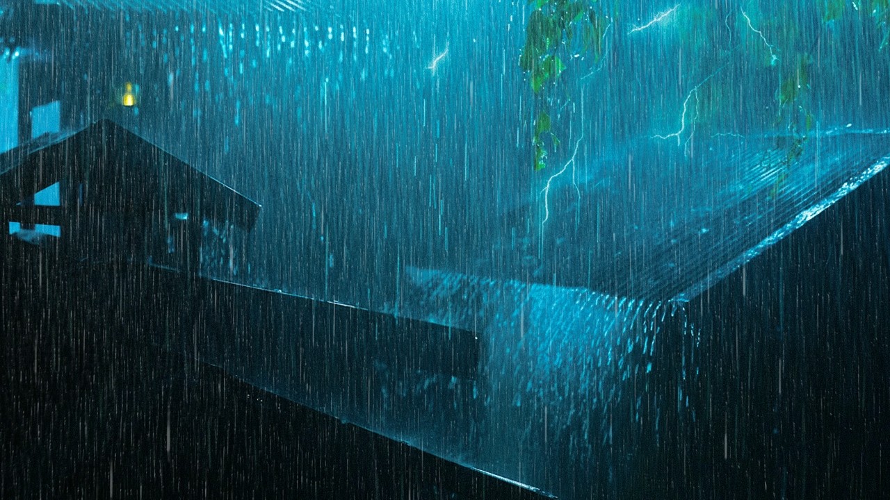 Sleep Instantly in 3 Minutes ⛈️ Pounding Rain & Thunderstorm on Tin Roof at Night