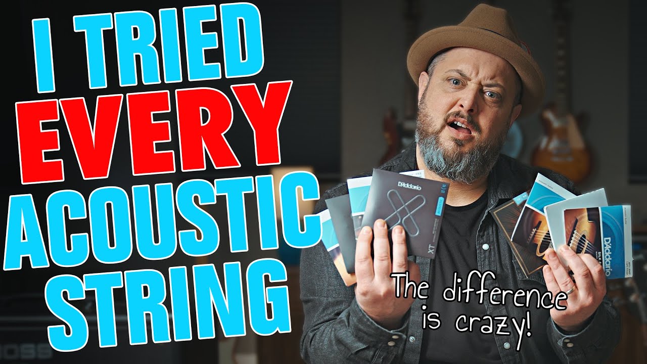 Trying Every Type Of Acoustic Guitar String YouTube