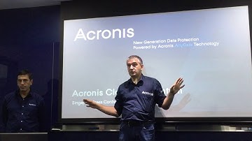 Acronis CEO Serguei Beloussov answers questions at Block chain Partner conference press event