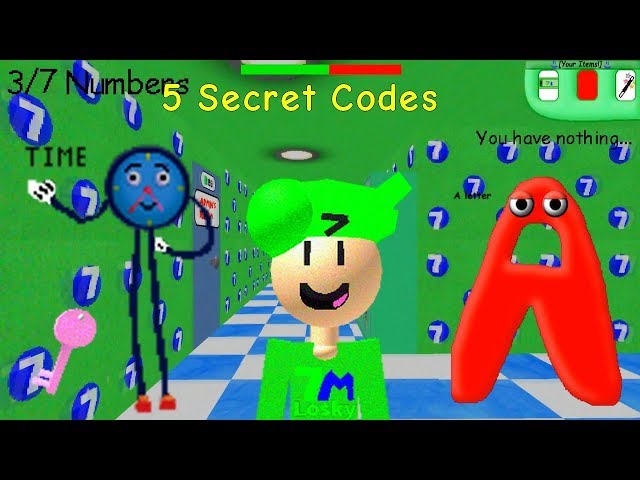 5 Secret Codes Losky Basics Learn Your Luck Skills Baldi S Basics V1 4 1b Mod Youtube - baldi's basics beta roblox codes