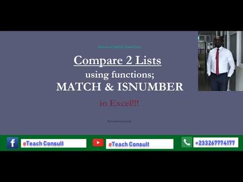 Compare2ListsUsingFunctionsMatchIsnumber