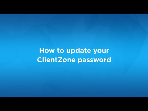 ClientZone | How to update your ClientZone password