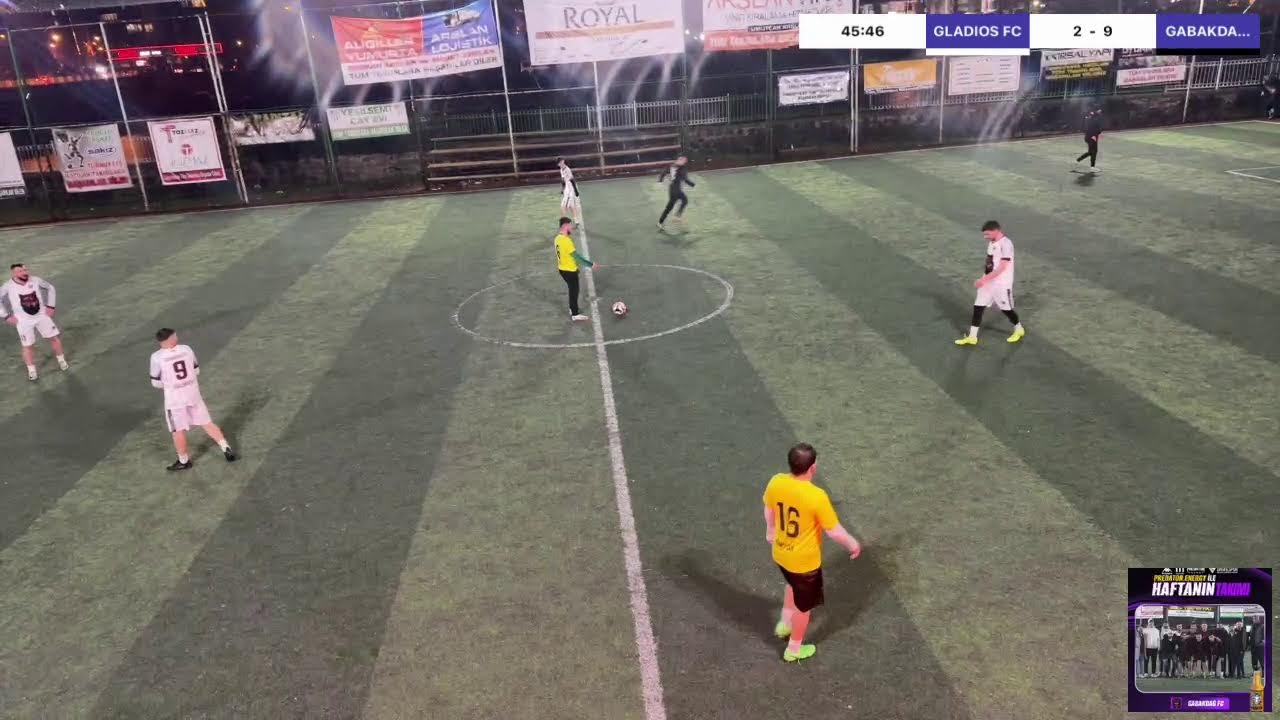 MİNİ FUTBOL ÇARŞAMBA 12.HAFTA KARŞILAŞMASI
GLADIOS FC VS GADDAR UNITED