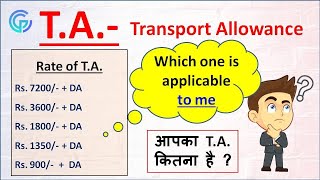 Transport Allowance of Government Employees/ T.A./ What is TPTA Cities/ How to calculate TA |Hindi|