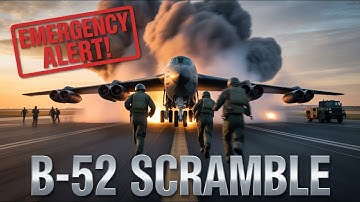 Emergency Takeoff Alert! US Air Force B-52 Bomber Pilots and Crews Rush at Full Speed