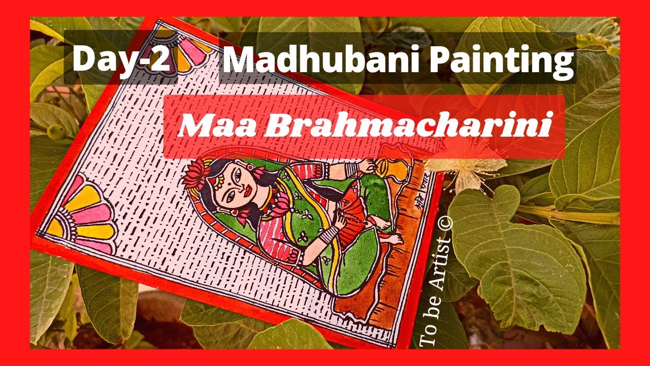 Navratri 2022 / Maa Brahmacharini / Madhubani painting/ Madhubani drawing/ Day-2 #madhubanipainting