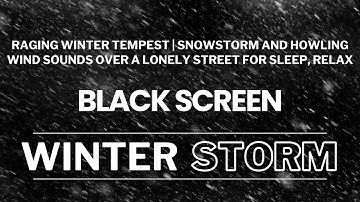 Raging Winter Tempest | Snowstorm and Howling Wind Sounds Over a Lonely Street for Sleep, relax
