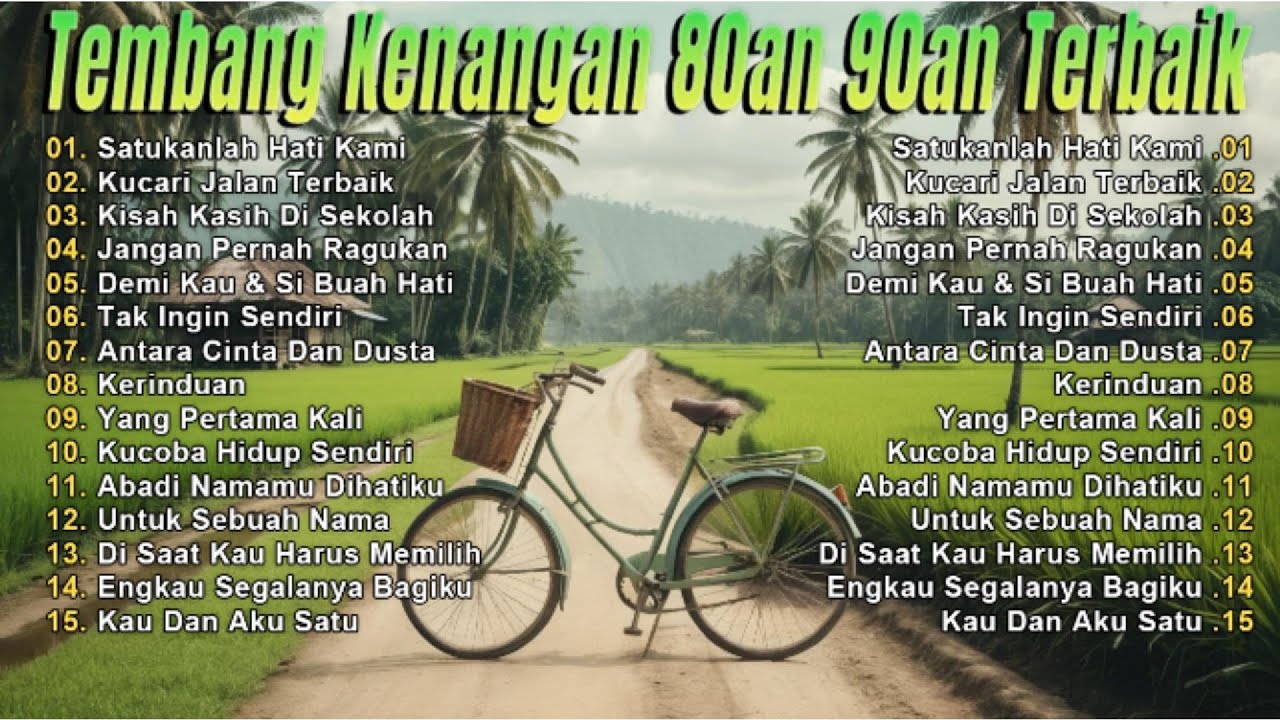 Tembang Kenangan 80an 90an Terbaik - Kumpulan Lagu Lawas 80an 90an Terpopuler (Lirik Lengkap)