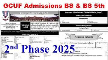 BS 1st Admission 2025 GCUF | BS 5th Semester Admission 2025 GCUF | Fall 2025 Admission GCUF