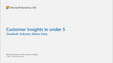Dynamics 365 Customer Insights in under 5: Datahub - Industry Demo Data