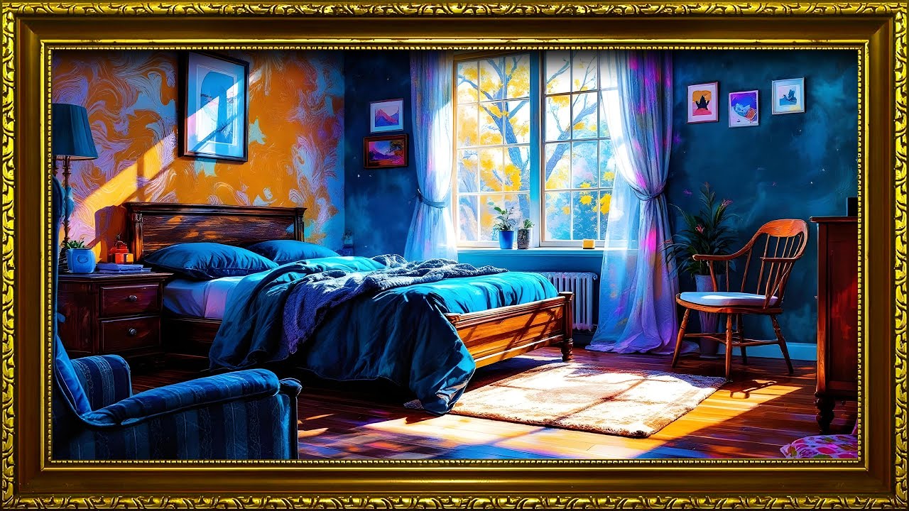 Golden Hour Bedroom Serenity | Sunlit Interior Calm | Art Screensaver for TV 