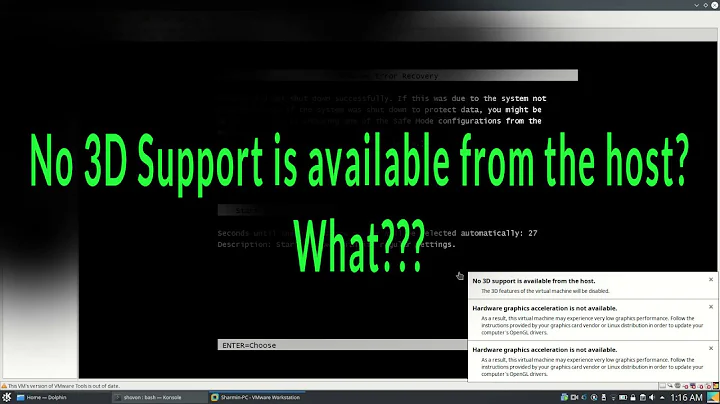 Fix VMware "No 3D Support is available from the host" on Linux