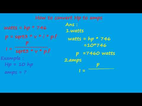 how to convert hp to amps   electrical calculation