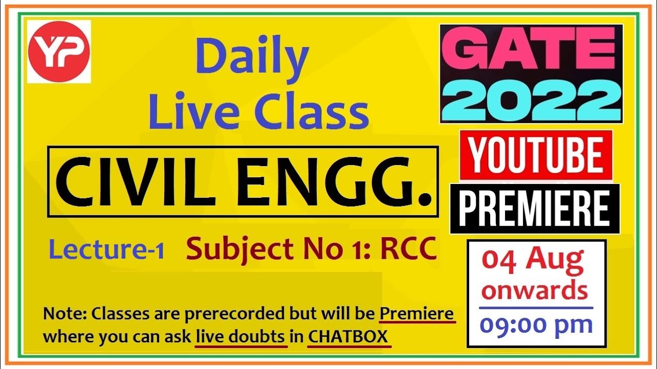 L1. RCC Live | GATE 2022-23 | Prepare GATE CIVIL with YourPedia | GATE CIVIL FREE Online classes