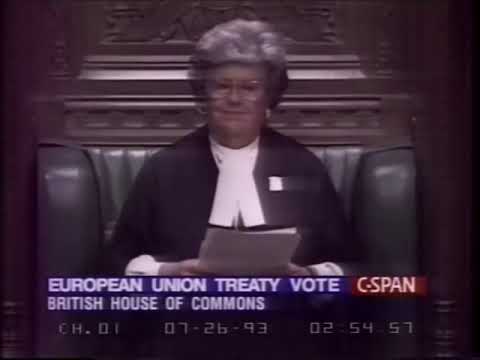 Speaker Betty Boothroyd Casting vote 1993