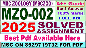 MZO 002 solved assignment 2025 || mzo 002 solved assignment 2025 in English || ignou mzo002 2025
