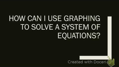 5.1 Solving Systems by Graphing