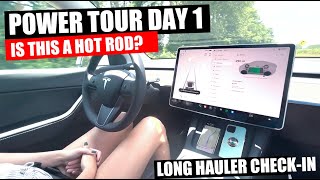 Hot Rod Power Tour Day 1 - 600 Miles in a Tesla.