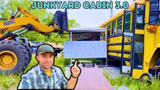 I Made an Outdoor PATIO out of SCRAP & Spent the Night in an ABANDONED School Bus!