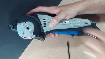 Inserting a blade into the Dremel Saw Max
