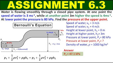 Assignment 6.3 | Class 11 Physics Chapter 6 Fluid Dynamics | Federal Board KP Board| Study with ME