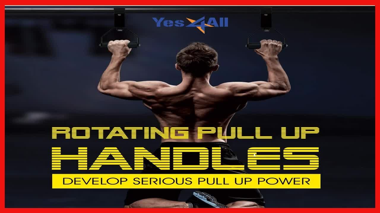 Yes4All Rotating Pull Up Handles - Non Slip & Foam Grips - Support up to 300 lbs (Pair)