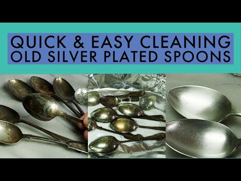 Cleaning Old Silver Plated Spoons (EPNS) with Bicarb, Foil and Hot Water - Read the Description