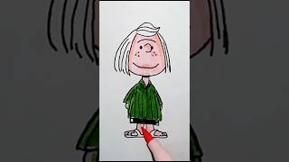 Drawing Peppermint Patty from Peanuts #drawing #peanuts #snoopy #peppermintpatty