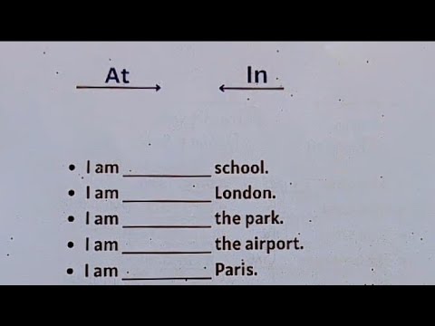 Prepositions Exercise | Prepositions of Place | AT or IN ? - YouTube