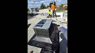 BUR Roof Repair - Torchdown installed to flat roofing on A/C mechanical curb - FULL VIDEO check Link