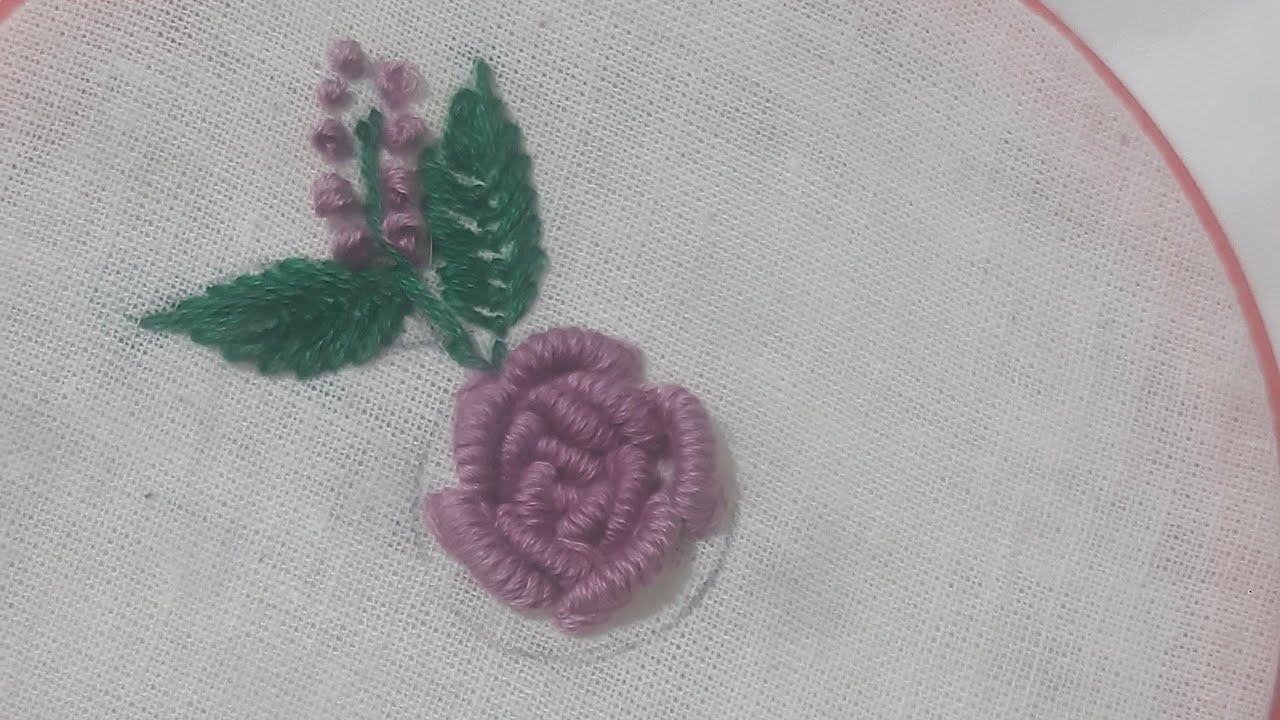 Easy Boolean Rose embroidery step by step for beginners