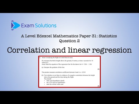 A level Edexcel June 2024 Paper 31 Q2 - Correlation and linear regression | ExamSolutions