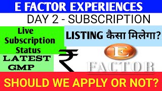 E Factor Experiences Limited Ipo E Factor Experiences Limited E Factor Experiences Limited Ipo Gmp
