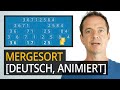 Mergesort Schritt für Schritt erklärt + Animation 🚀