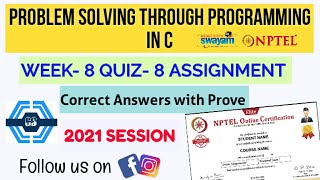 Problem Solving Through Programming In C | Week 8 Answers 2021 | NPTEL ||