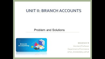 Branch Accounts- problem and solution
