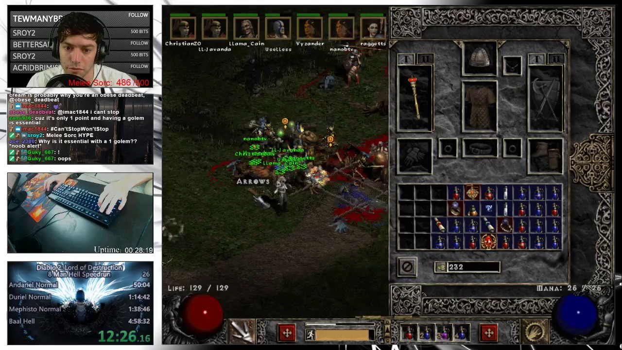 Diablo 2 Hell 8 Man Ladder Speedrun! Fastest time yet! YouTube
