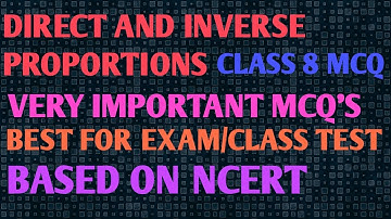 Direct and inverse proportions class 8 mcq | Direct and inverse proportions multiple choice question