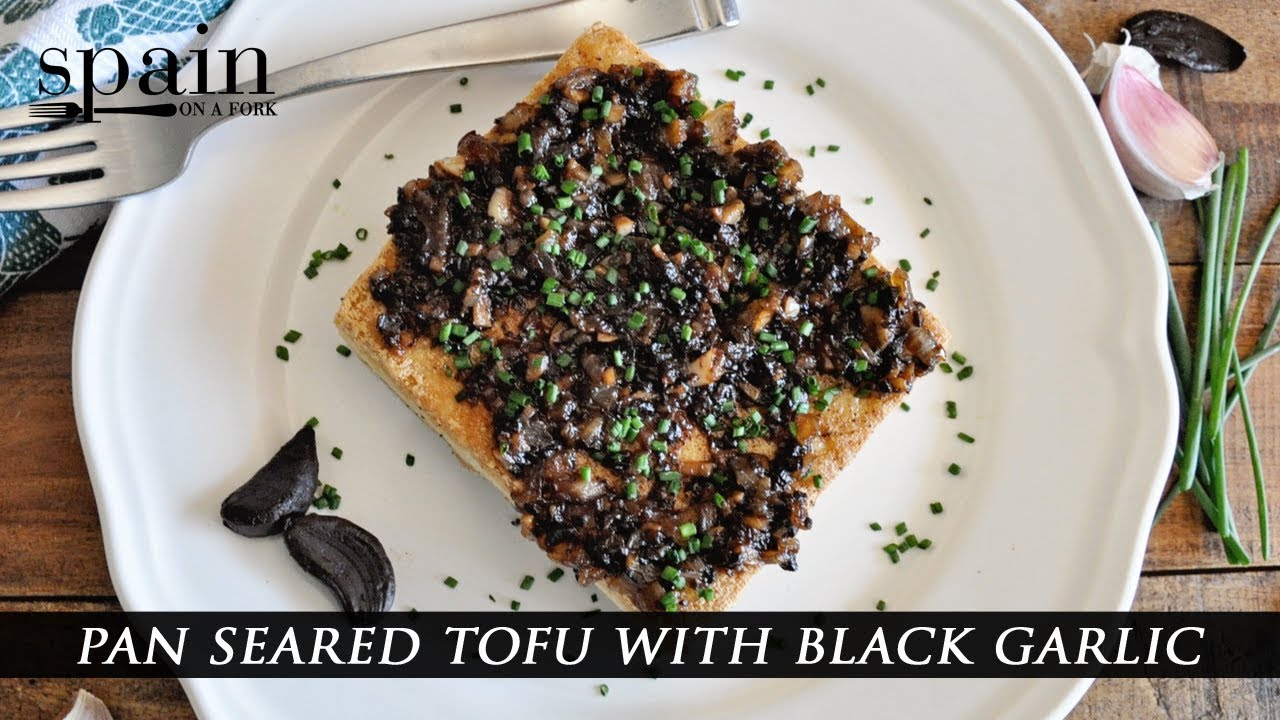 INSANELY GOOD SEARED TOFU: with Black Garlic Sauce | Spain on a Fork