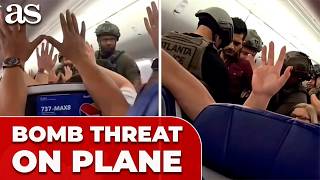 BOMB THREAT on PLANE: POLICE STORM in during FLIGHT EMERGENCY