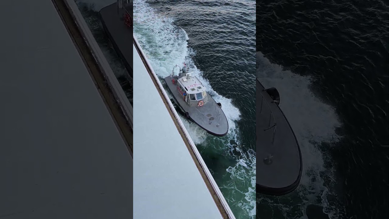 Pilot Boat Sails Alongside Brilliance Of The Seas 