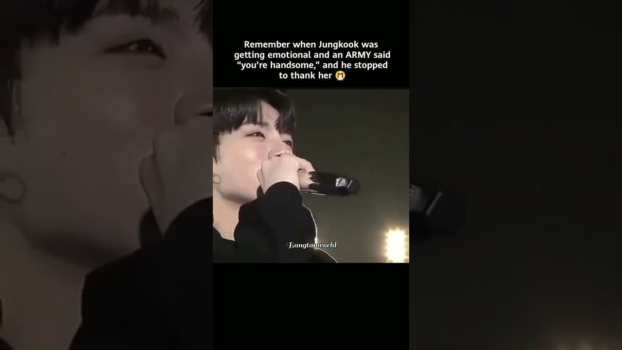 When Jungkook was crying and an ARMY said 'You're Handsome'! 😅..