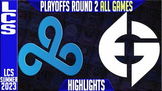 C9 vs EG Highlights ALL GAMES | LCS Summer 2023 Playoffs Upper RND 2 | Cloud9 vs Evil Geniuses