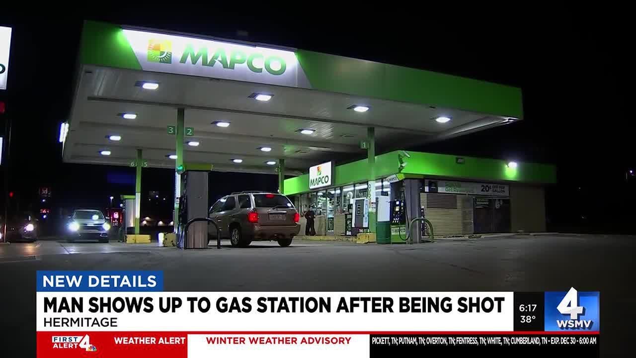 Man shows up to gas station after being shot - YouTube