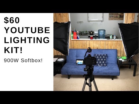 YouTube Video Lighting Kit - Emart 900W Softbox  Unboxing & Review